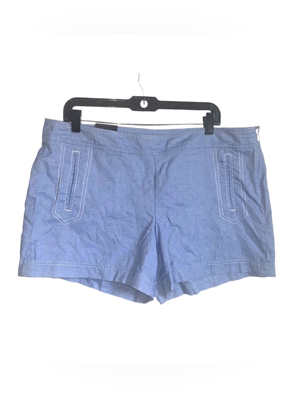Tommy Hilfiger NWT Yacht Life Blue Chambray Chino Shorts Side Zipper Sz 16